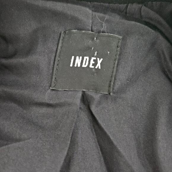 Index Black Button Front Blazer sz 2 Work Minimalist Business Special Occasion - Picture 6 of 8